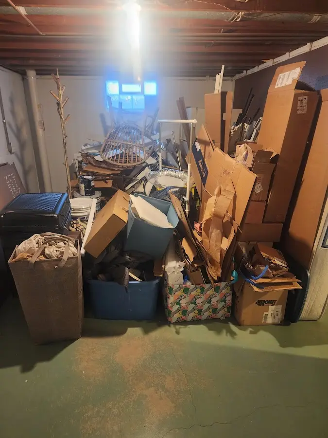 Roll-off dumpster container at job site for 20 Yard Dumpster Rental in Rochelle